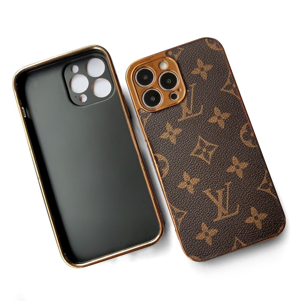 Frendorf | SOFT LUXURY LV IPHONE HÜLLE MIT GOLDENEM RAND