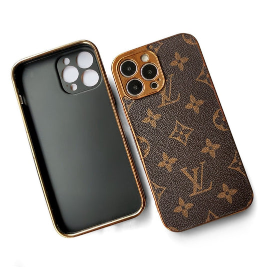 Frendorf | SOFT LUXURY LV IPHONE HÜLLE MIT GOLDENEM RAND