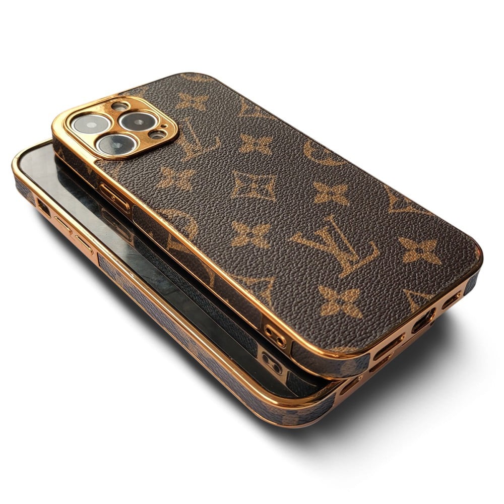 Frendorf | SOFT LUXURY LV IPHONE HÜLLE MIT GOLDENEM RAND