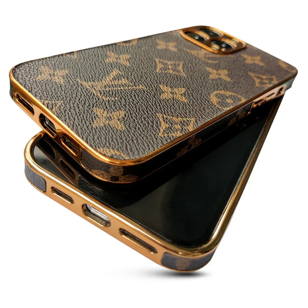 Frendorf | SOFT LUXURY LV IPHONE HÜLLE MIT GOLDENEM RAND