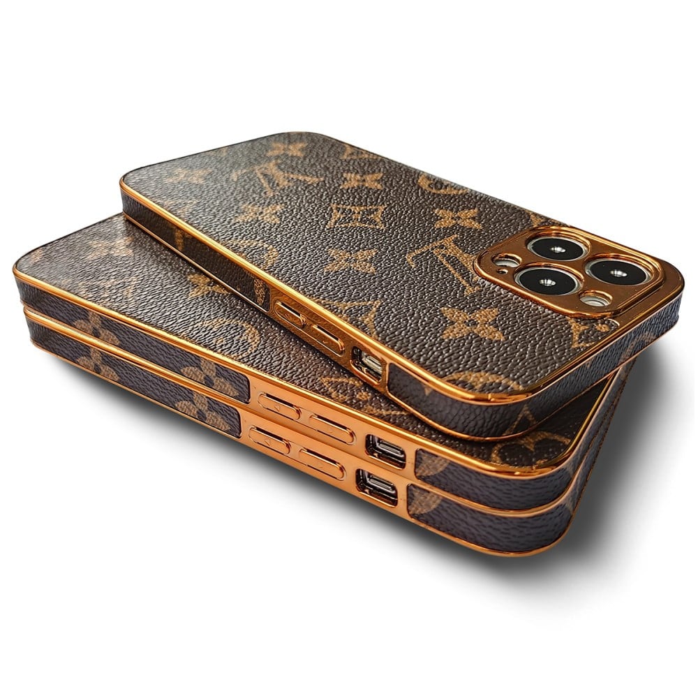 Frendorf | SOFT LUXURY LV IPHONE HÜLLE MIT GOLDENEM RAND