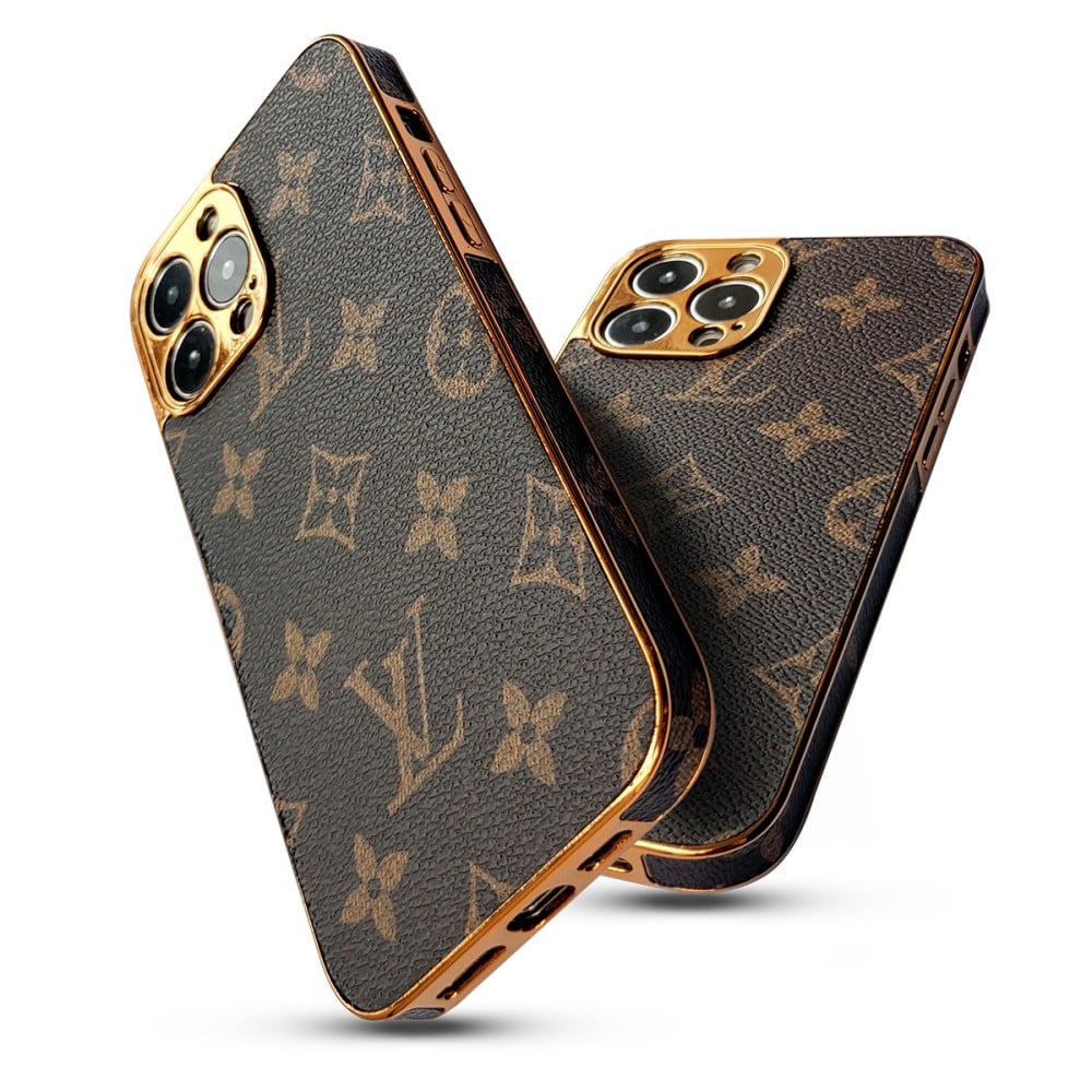 Frendorf | SOFT LUXURY LV IPHONE HÜLLE MIT GOLDENEM RAND