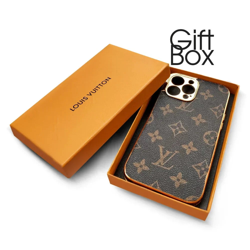Frendorf | SOFT LUXURY LV IPHONE HÜLLE MIT GOLDENEM RAND