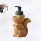 Keramischer Seifenspender, Eichhörnchen Schaum-Pumpen Badezimmerflasche, Tierdesign, nachfüllbare wiederverwendbare Lotion-Pumpe für Badezimmer Küche, 510ml/17,2oz
