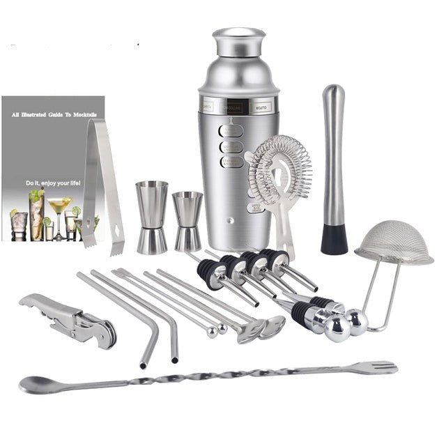 1-22 Stück Edelstahl Cocktail Shaker Set Cocktail Bar Werkzeuge