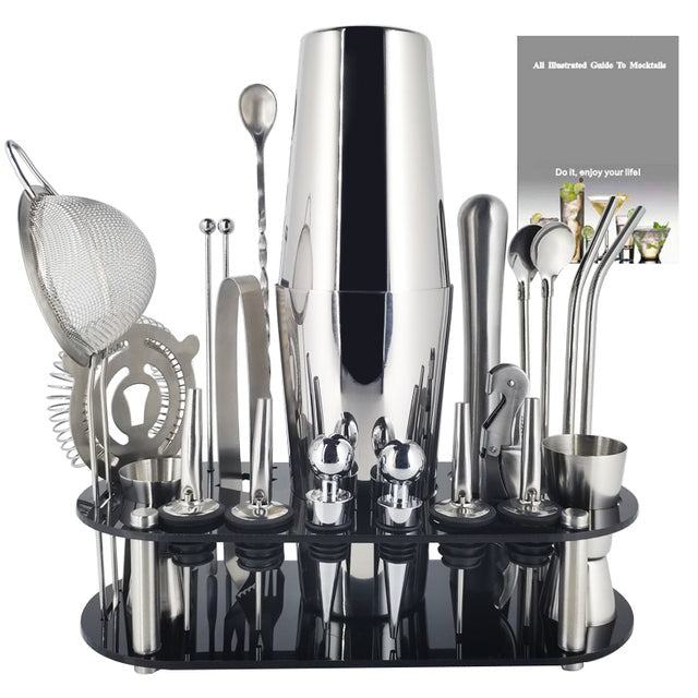 Frendorf | 1-22 Teile Edelstahl Cocktail Shaker Set Cocktail Bar Werkzeuge