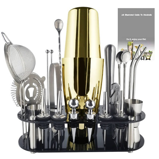 Frendorf | 1-22 Teile Edelstahl Cocktail Shaker Set Cocktail Bar Werkzeuge