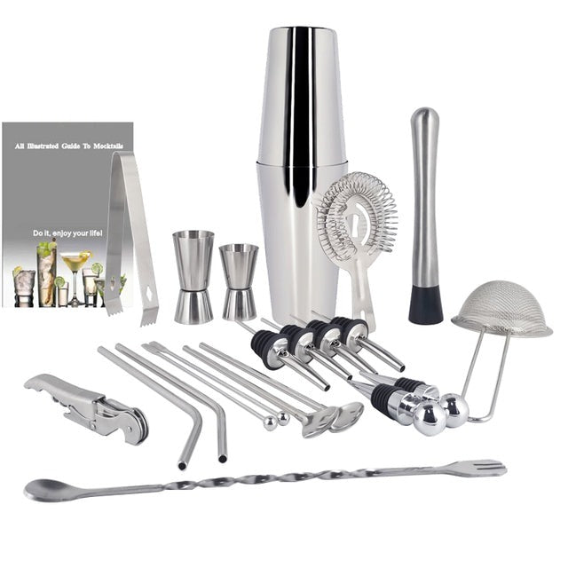 Frendorf | 1-22 Teile Edelstahl Cocktail Shaker Set Cocktail Bar Werkzeuge