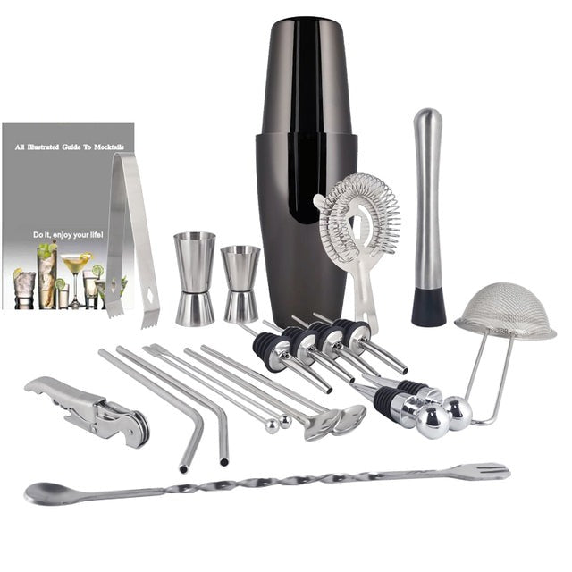 1-22 Stück Edelstahl Cocktail Shaker Set Cocktail Bar Werkzeuge
