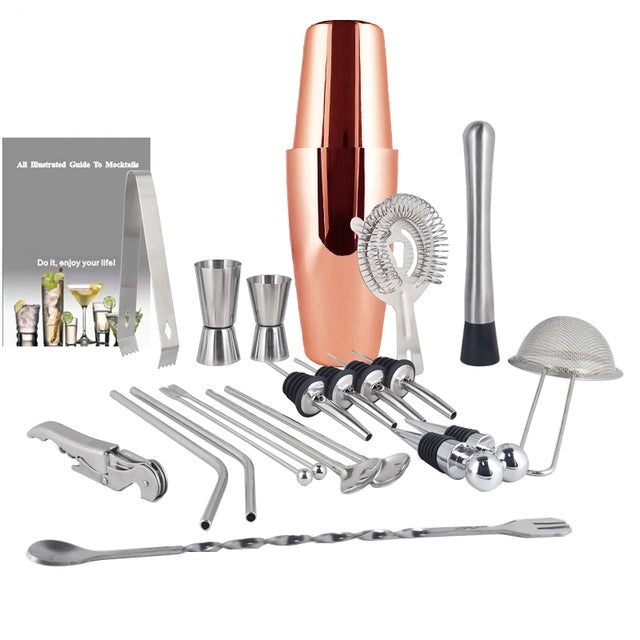 1-22 Stück Edelstahl Cocktail Shaker Set Cocktail Bar Werkzeuge