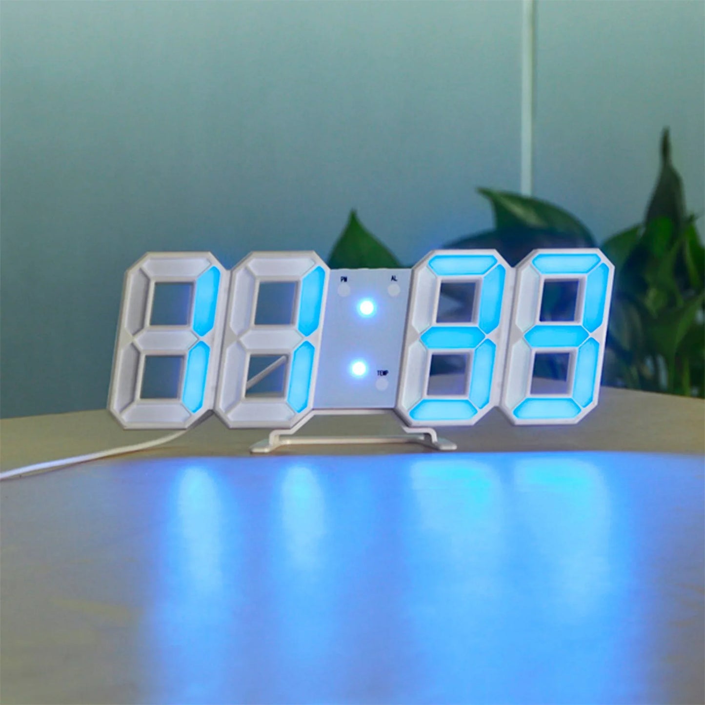 LumiSync 3D LED Wanduhr – Moderne Digitale Uhr mit Dimmbarer Beleuchtung