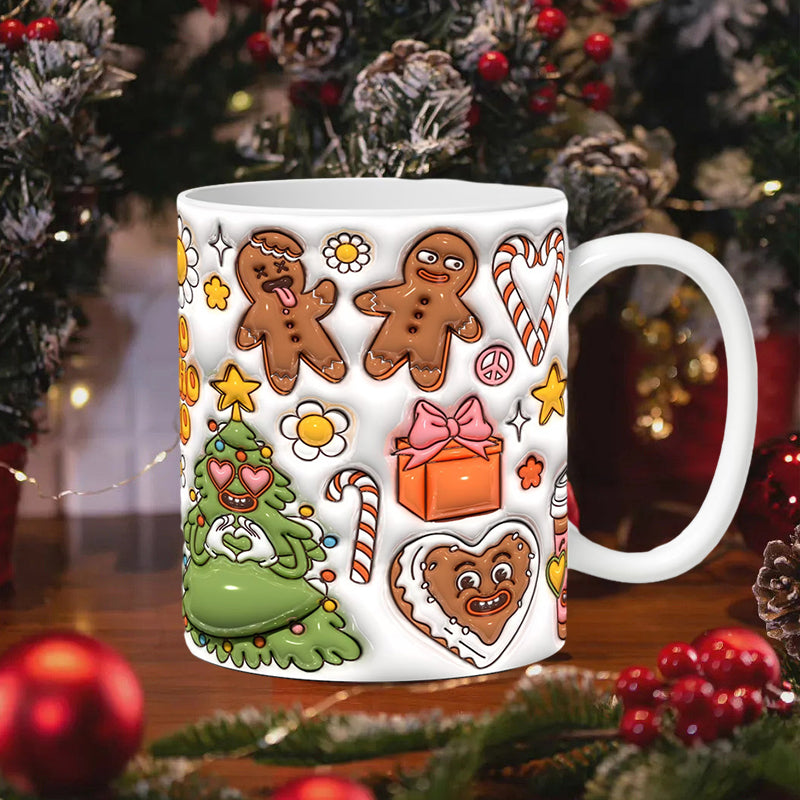 Frendorf | 3D Weihnachts-Gingerman Keramik Kaffeetasse