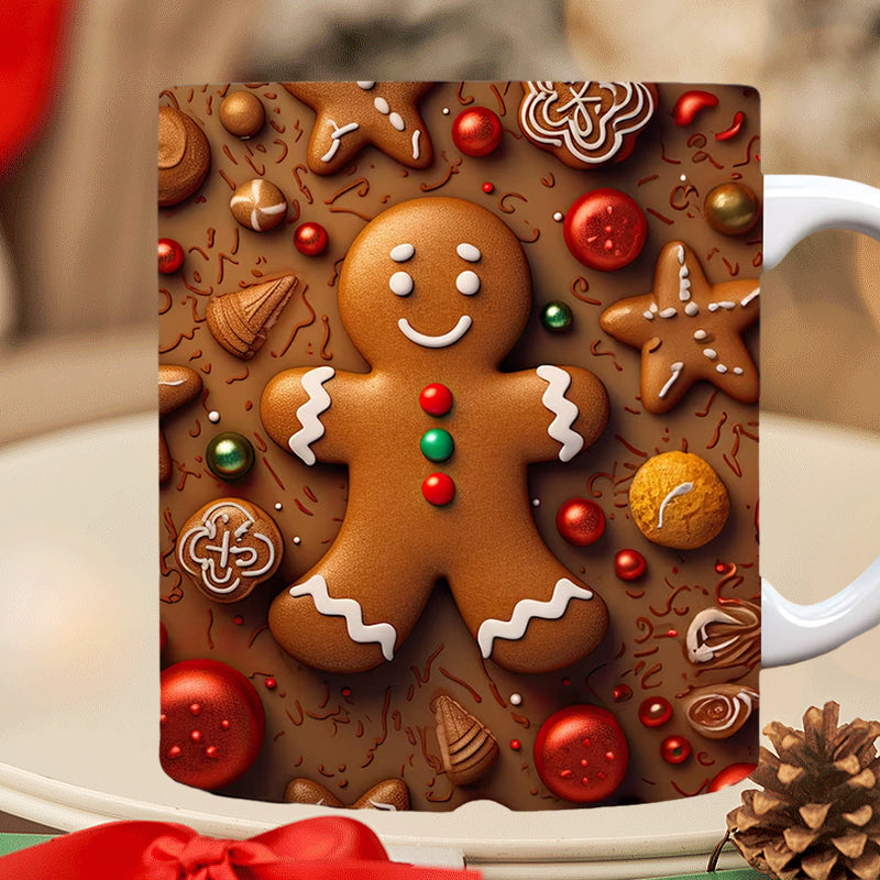 Frendorf | 3D Weihnachts-Gingerman Keramik Kaffeetasse