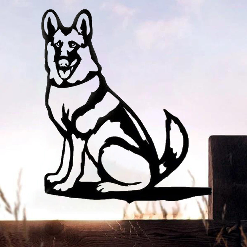 Frendorf | Metal Dog Silhouette Welpen Garten Dekoration