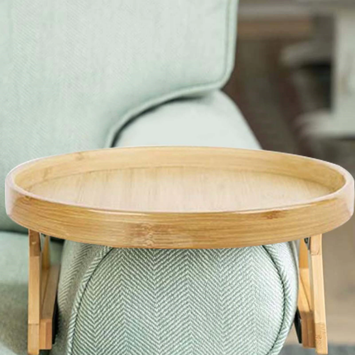 Bamboo Sofa Armlehnen Clip-On runder Tablett