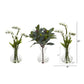10” Baby Breath und Oliven Arrangement in Vase (Set von 3)