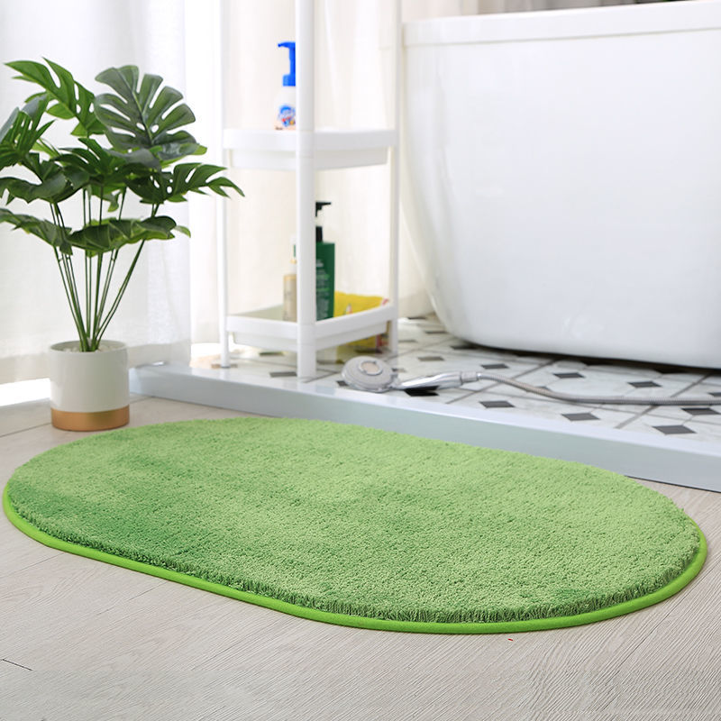 Feblilac Halbrund Solid Gold Gepolsterte Badematte, Mehrere Größen Weiches Plüsch Wasser-Absorbierend, Rutschfeste Toilettamatte, Weicher Dicke Badezimmerteppich, Reine Badezimmermatten, Einfache Beste Baderugs, Heiße Duschmatte Rutschfest, Toilettenmatte