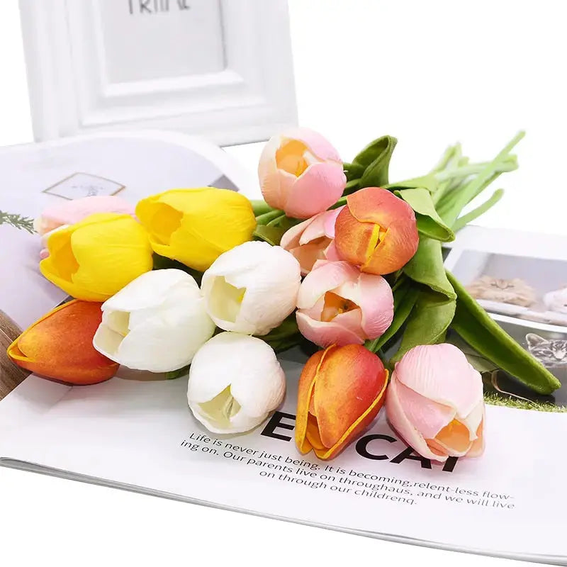10 Köpfe Tulpen Künstliche Blumen