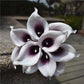 10 marineblaue Calla-Lilien PU Real Touch Blumen Hochzeitsdekoration Sträuße Tischdekoration Kunstblumen Wohnkultur