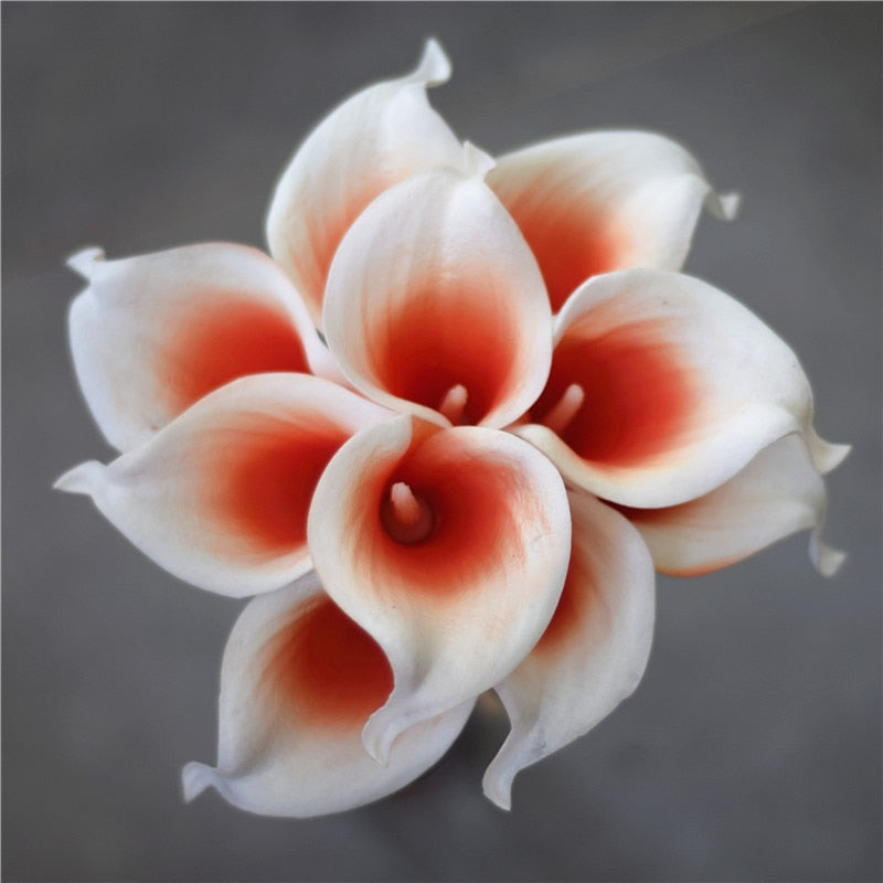 10 marineblaue Calla-Lilien PU Real Touch Blumen Hochzeitsdekoration Sträuße Tischdekoration Kunstblumen Wohnkultur