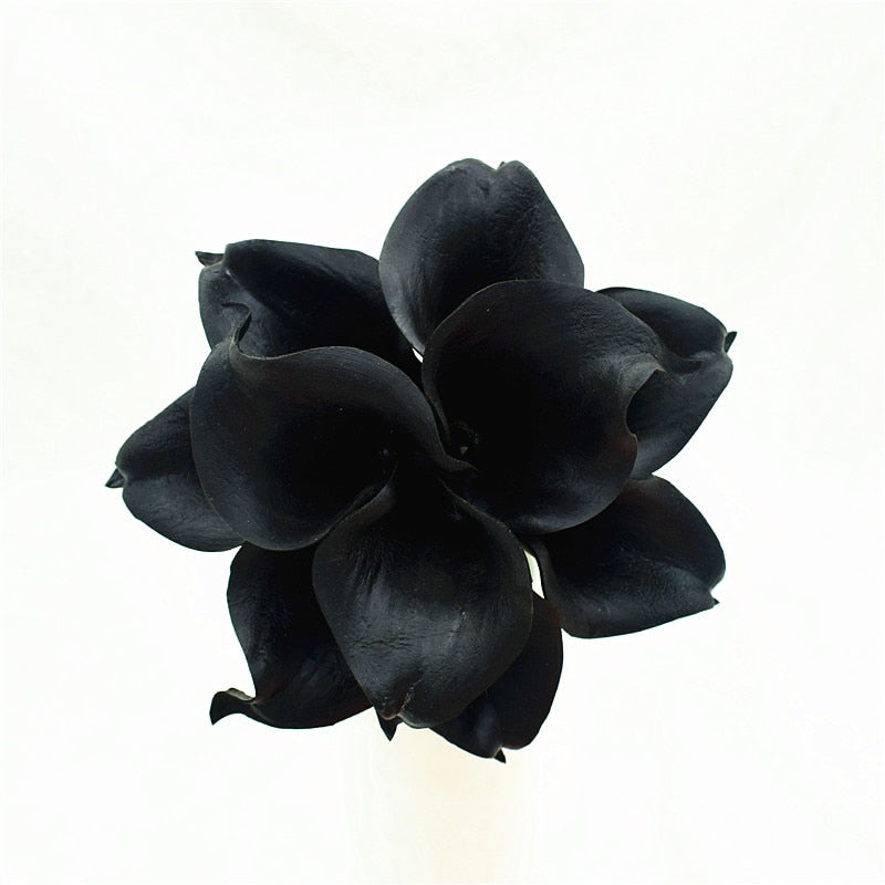 10 marineblaue Calla-Lilien PU Real Touch Blumen Hochzeitsdekoration Sträuße Tischdekoration Kunstblumen Wohnkultur