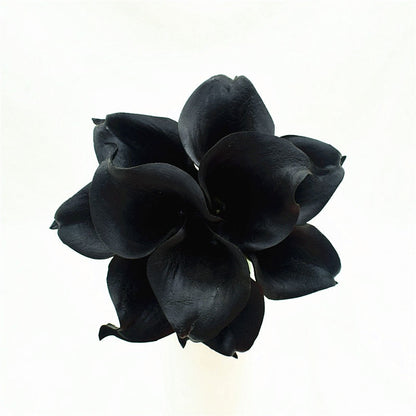 10 marineblaue Calla-Lilien PU Real Touch Blumen Hochzeitsdekoration Sträuße Tischdekoration Kunstblumen Wohnkultur