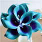 10 marineblaue Calla-Lilien PU Real Touch Blumen Hochzeitsdekoration Sträuße Tischdekoration Kunstblumen Wohnkultur