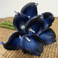 10 marineblaue Calla-Lilien PU Real Touch Blumen Hochzeitsdekoration Sträuße Tischdekoration Kunstblumen Wohnkultur