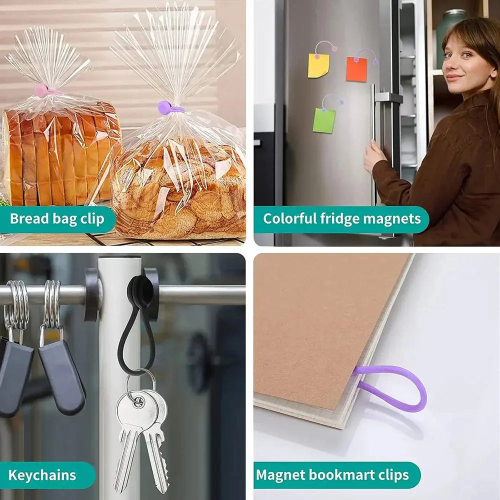 Frendorf | 10 Stück Magnetische Silikon Kabel- und Schlüsselordnerbänder