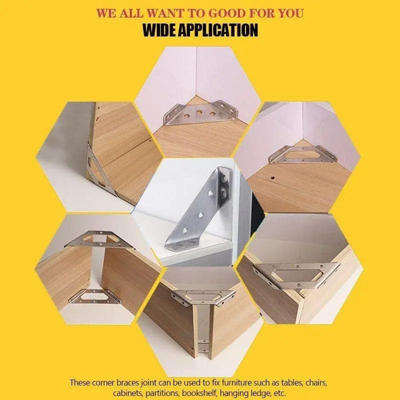 Frendorf | 10 Stück Möbeleckverbinder aus Edelstahl – Robuste Stützwinkel