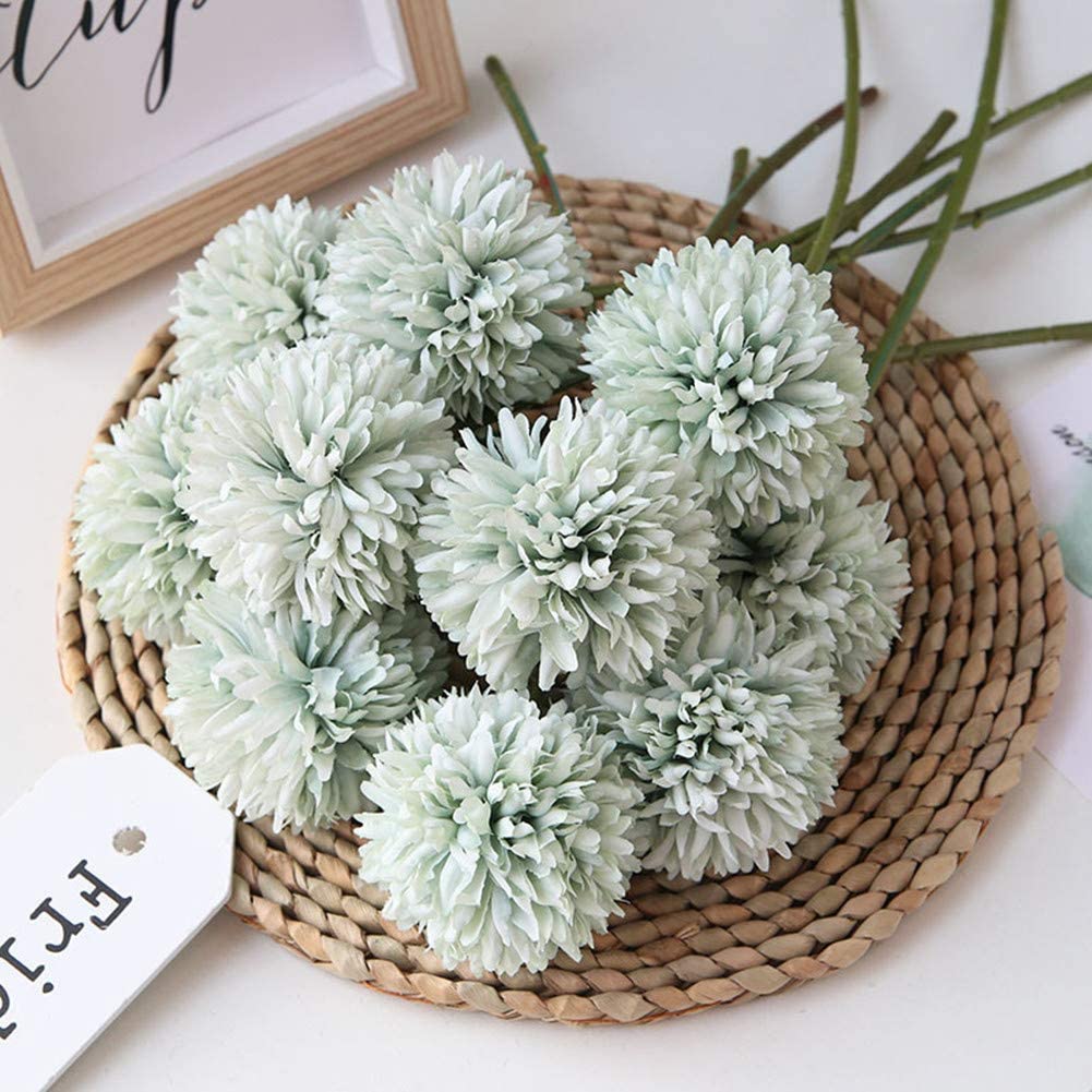 Frendorf | 10-Teilig: Künstliche Blumen Chrysanthemen Ball Blumenstrauß