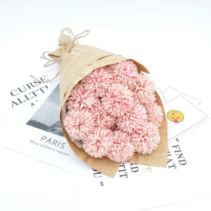 Frendorf | 10-Teilig: Künstliche Blumen Chrysanthemen Ball Blumenstrauß