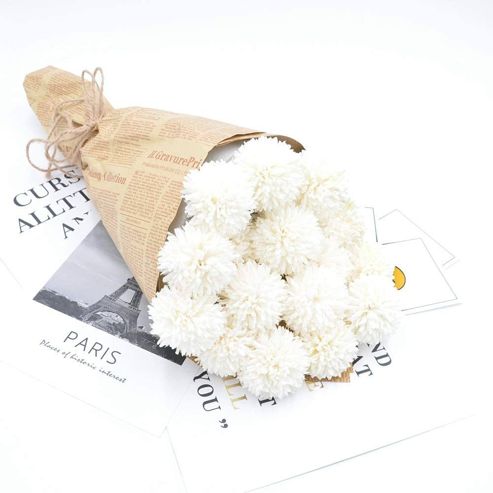 Frendorf | 10-Teilig: Künstliche Blumen Chrysanthemen Ball Blumenstrauß