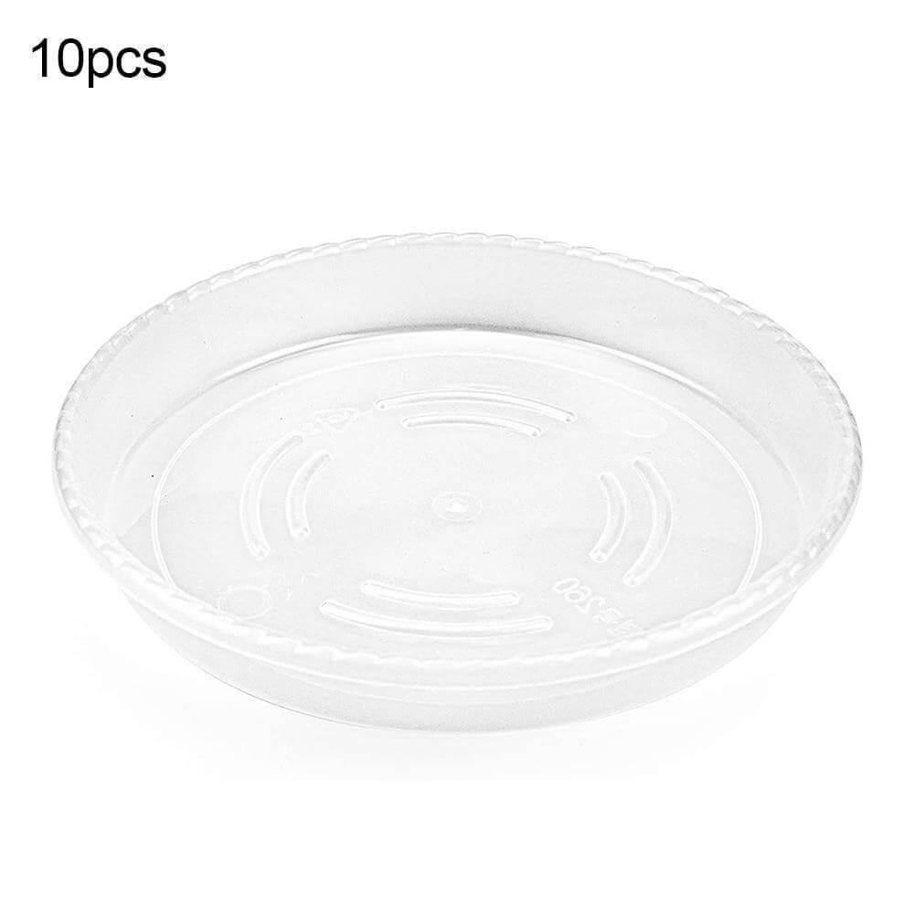 Frendorf | PlanterShield 10-teiliges Transparentes Kunststoff-Untersetzer-Set | Pflanzenschutz für Zuhause und Garten