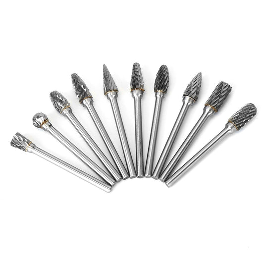 Frendorf | 10-teilig: Doppelschneidige Hartmetall-Rotationsfräser-Bit-Set