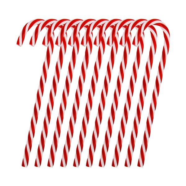 Frendorf | 10-teilig: Plastik-Zuckerstangen-Ornamente