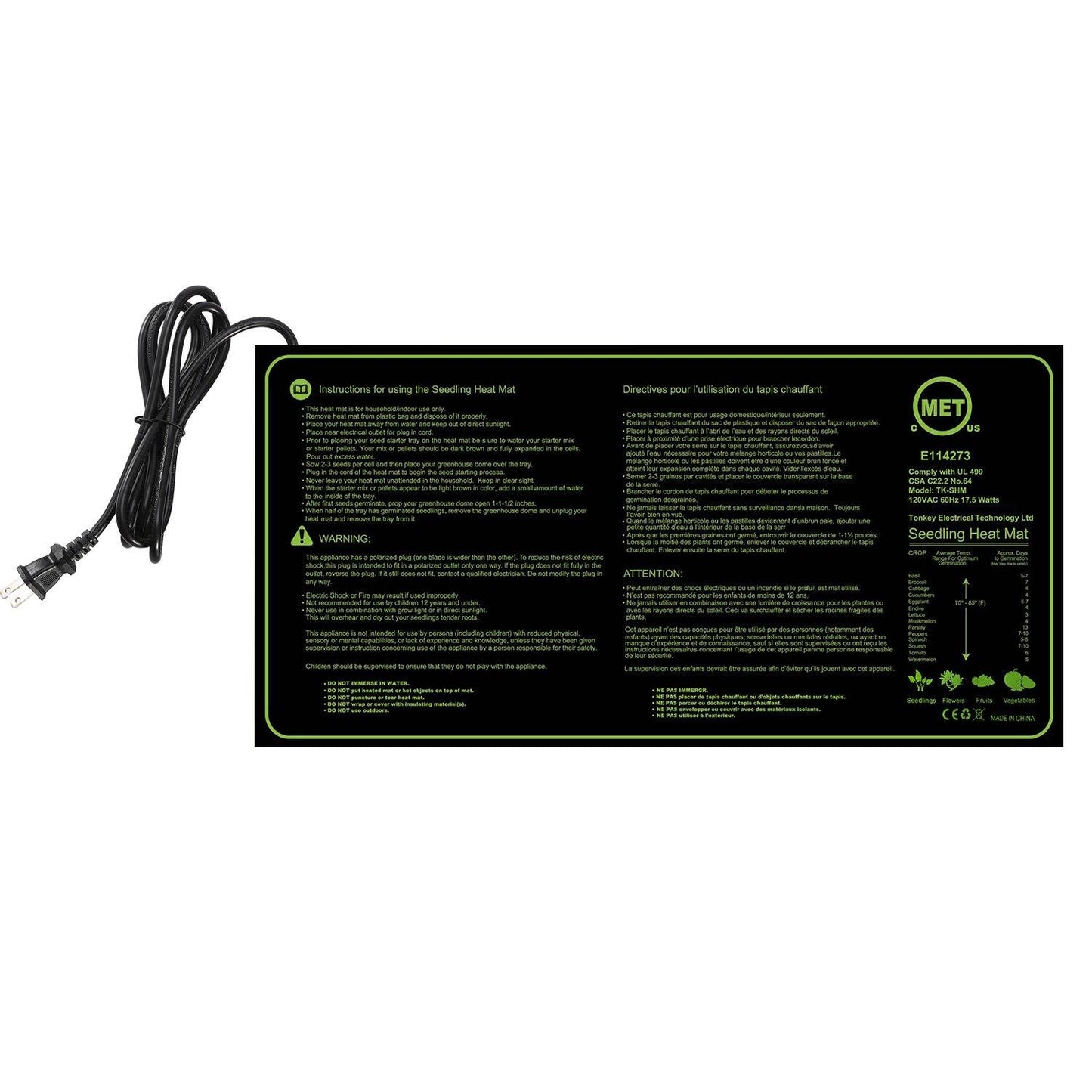 Frendorf | 10" x 20" Keimlingsheizmatte für die Samenkeimung