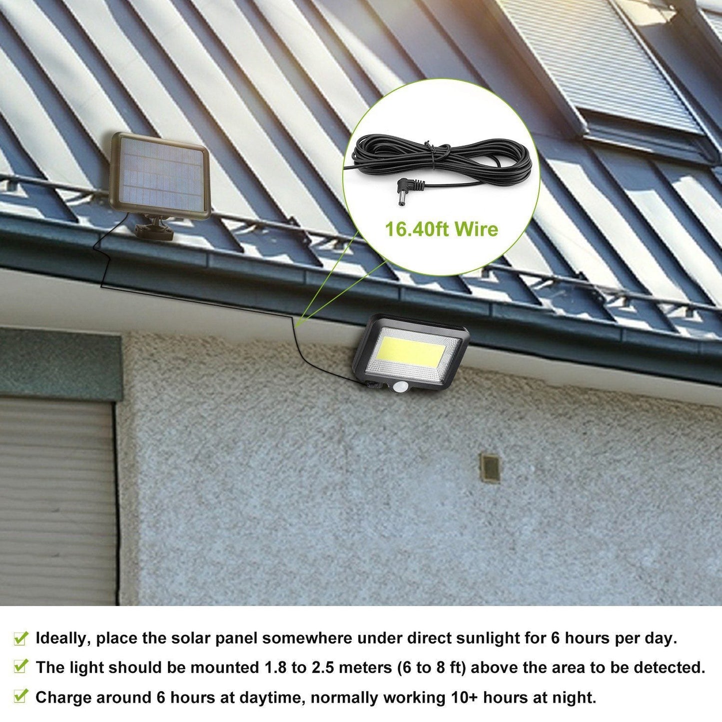 Frendorf | 100 LED Solarbetriebene Wandlichter Außen