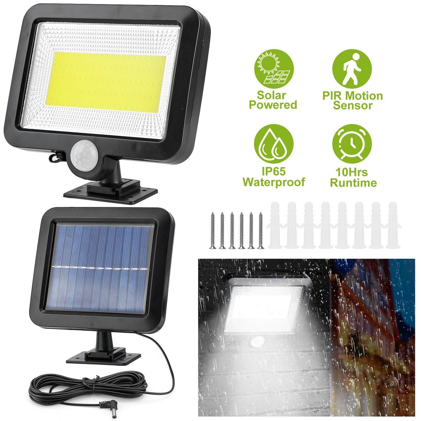 Frendorf | 100 LED Solarbetriebene Wandlichter Außen