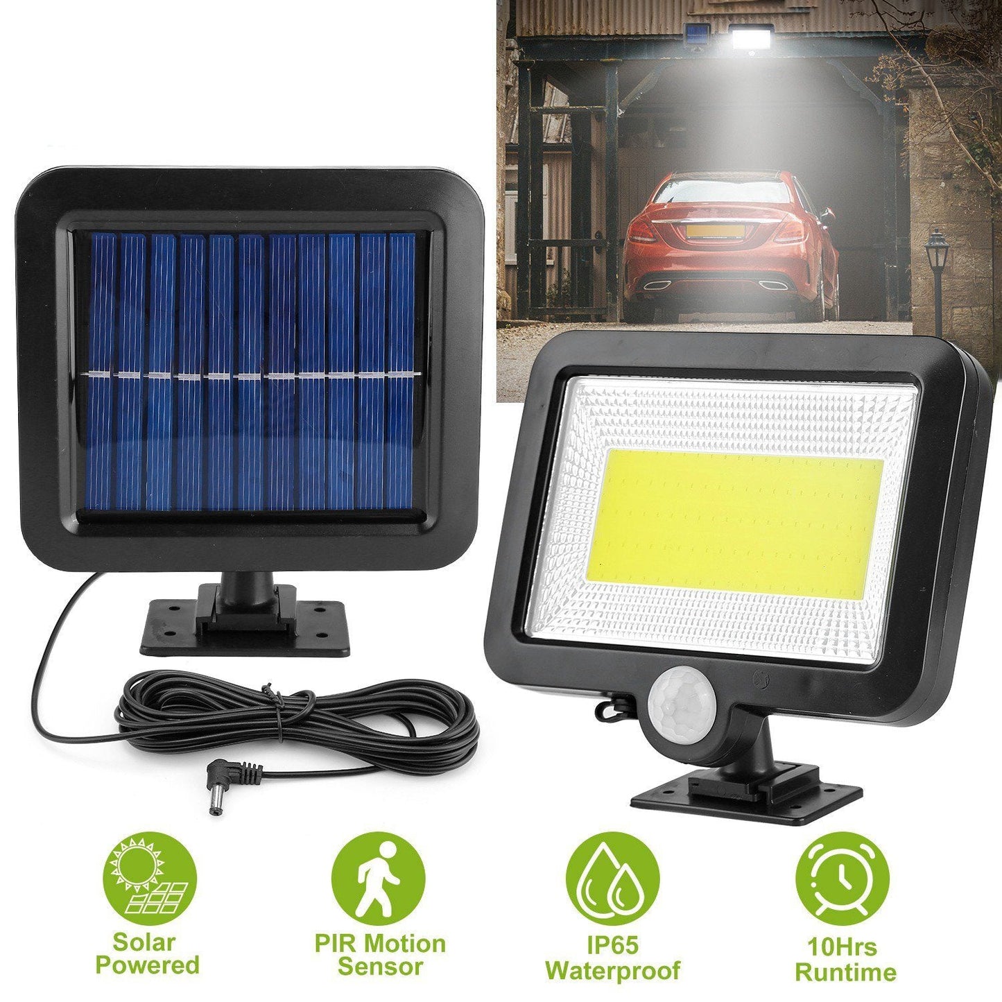 Frendorf | 100 LED Solarbetriebene Wandlichter Außen