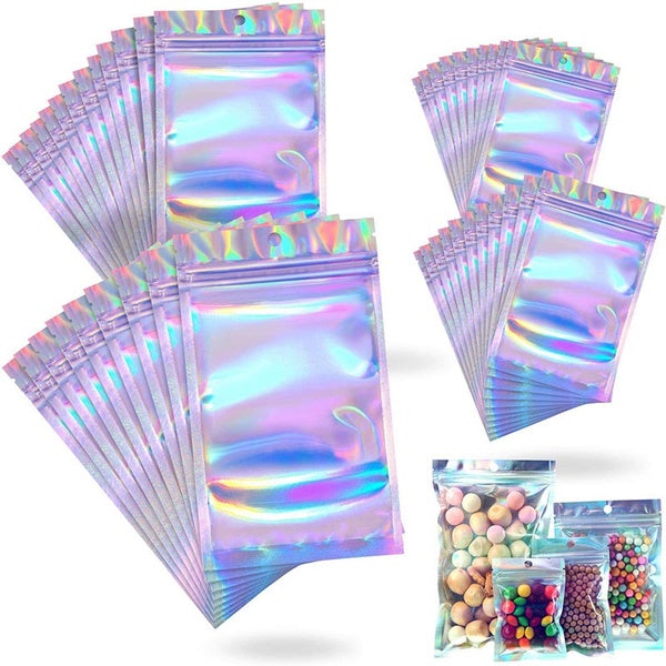 Frendorf | 100-Pack: Wiederverschließbare holografische Folientaschen