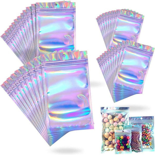 Frendorf | 100-Pack: Wiederverschließbare holografische Folientaschen