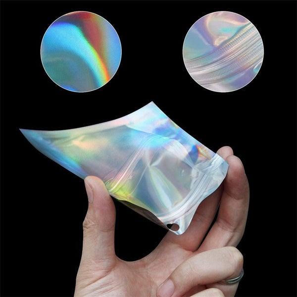 Frendorf | 100-Pack: Wiederverschließbare holografische Folientaschen