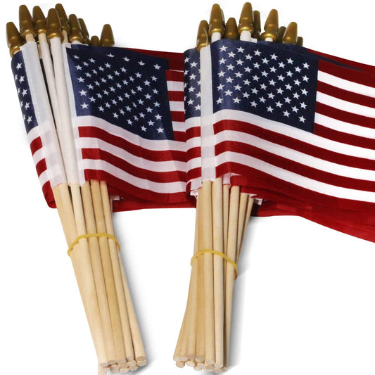 Frendorf | 100-Pack: USA 4x6 in Holzstabflagge