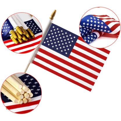 Frendorf | 100-Pack: USA 4x6 in Holzstabflagge