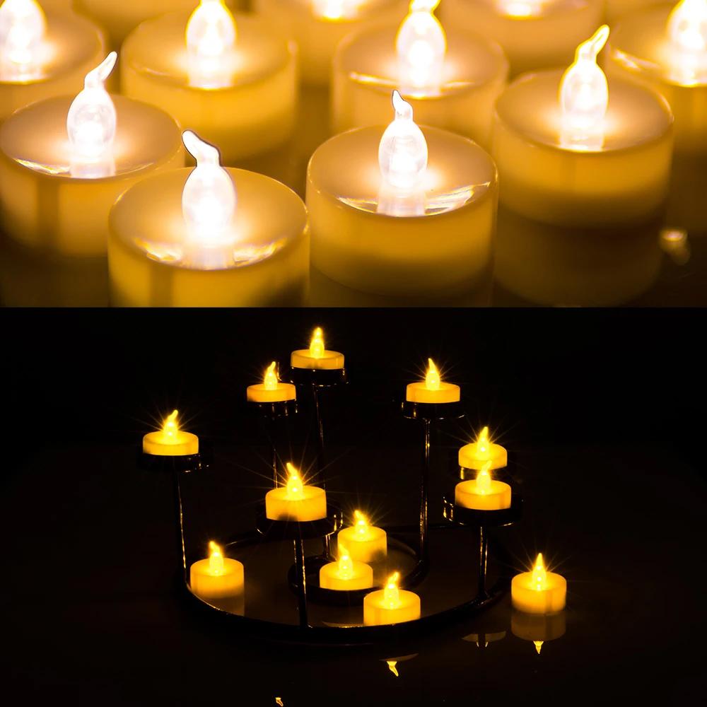 Frendorf | 100-teilige: Amber Gelbe LED Kerze Tee Licht Flameless Steady Teelicht