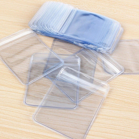 Frendorf | 100-Teile: Transparente PVC-Kunststoff Aufbewahrung versiegelte Schmucktasche