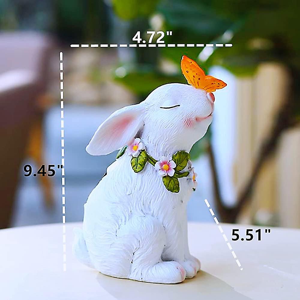 Frendorf | Oster Solarbetriebene LED Kaninchen Mit Schmetterling Außen Dekor Garten Licht
