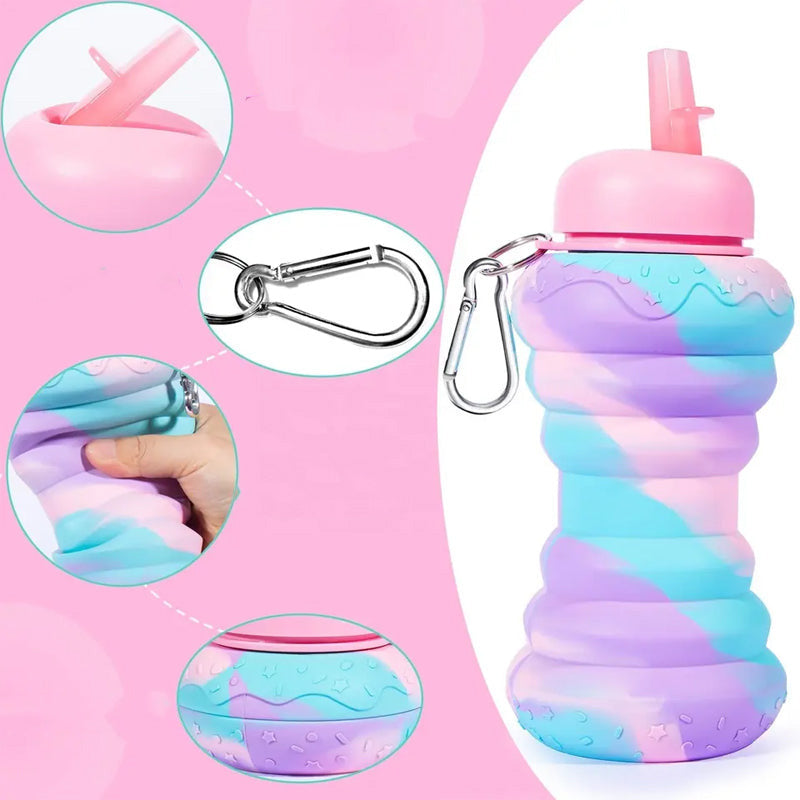 Frendorf | FlexiSip Faltbare Wasserflasche aus Silikon | BPA-frei & Auslaufsicher | Perfekt für Reisen & Sport