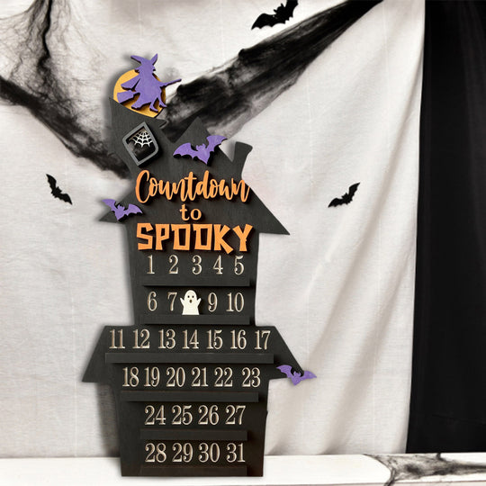 Frendorf | Holz Adventskalender Countdown zu Halloween/Weihnachten